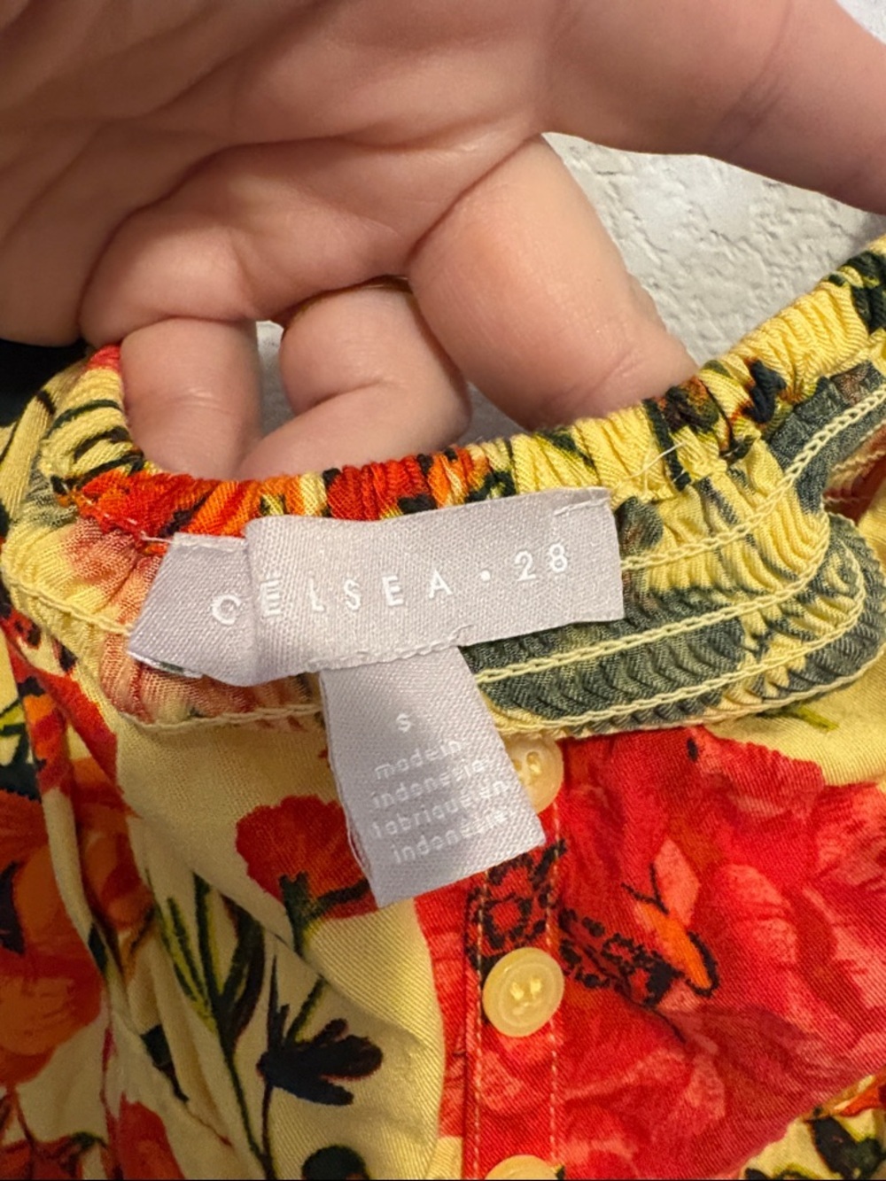 Celsea 28 Small Yellow Floral Maxi Dress with Red & Orange Blooms ruffle straps - Picture 3 of 8